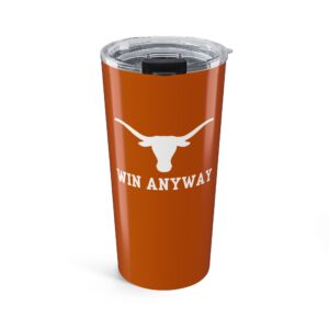 texas longhorn win any way emblem 20oz burnt orange vacuum tumbler mug